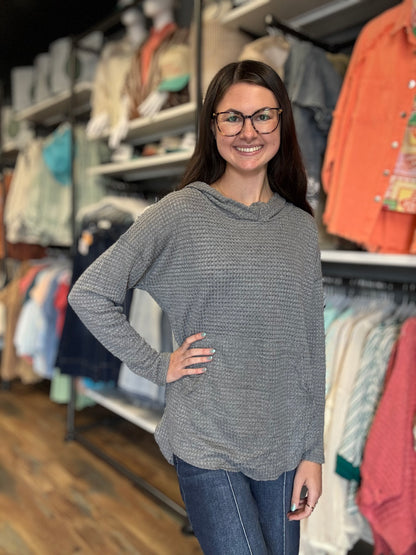 Grey Waffle Hoodie