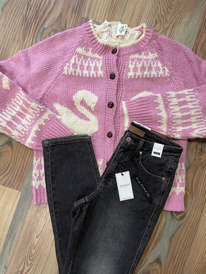 Mid Rise Tummy Control Judy Blue Washed Black Slim Fit