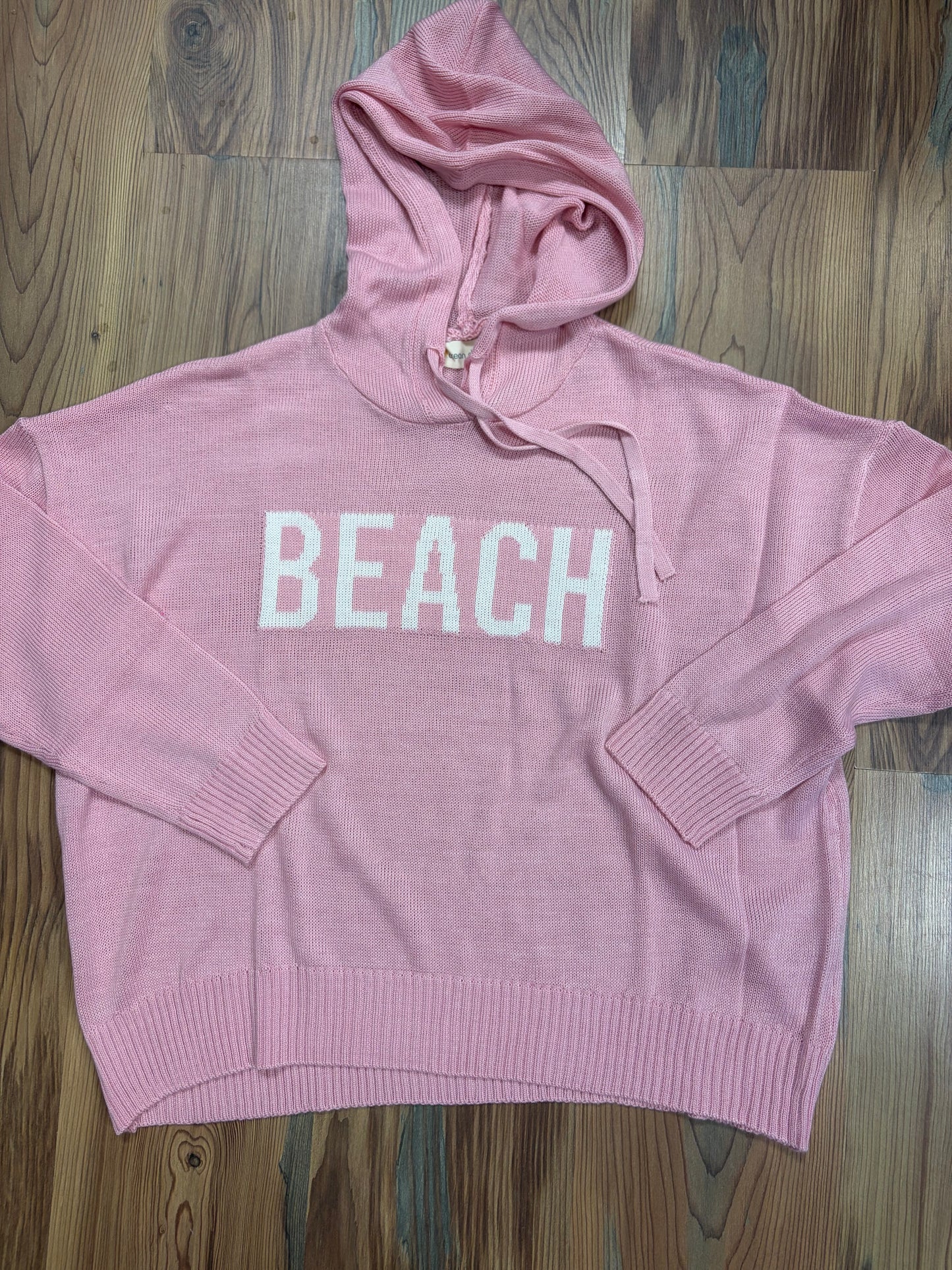 Pink Beach Knit Hoodie