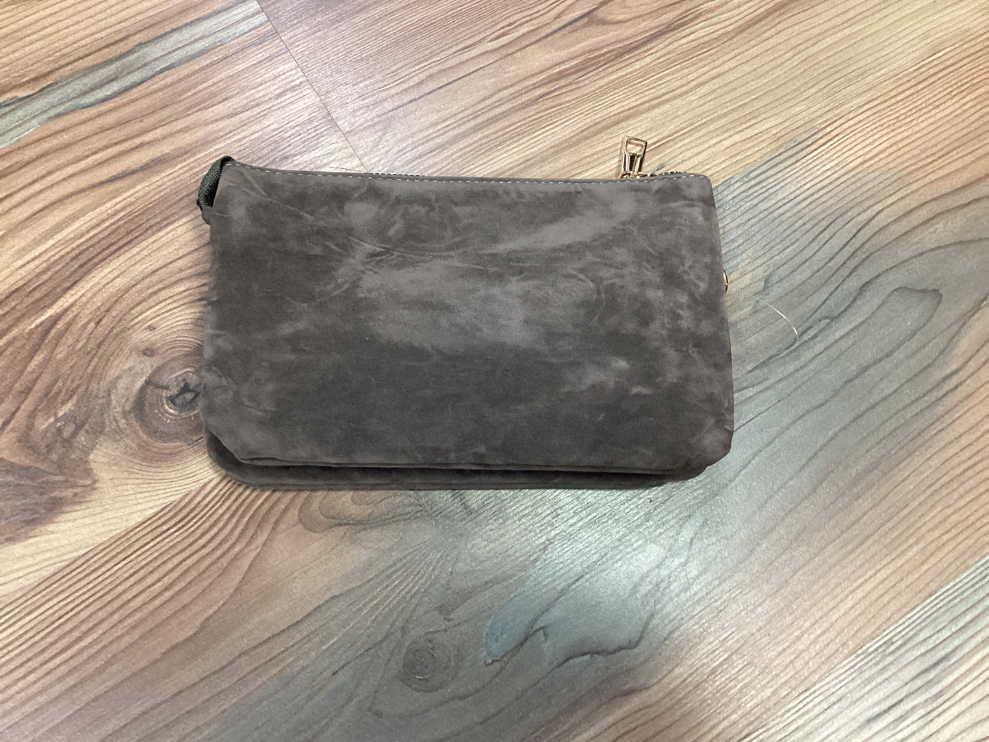 Faux Suede Wristlet/Crossbody