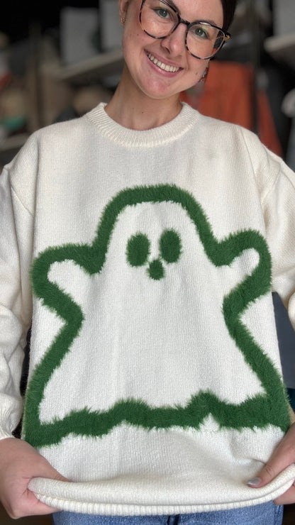 Ivory Green Ghost Knit