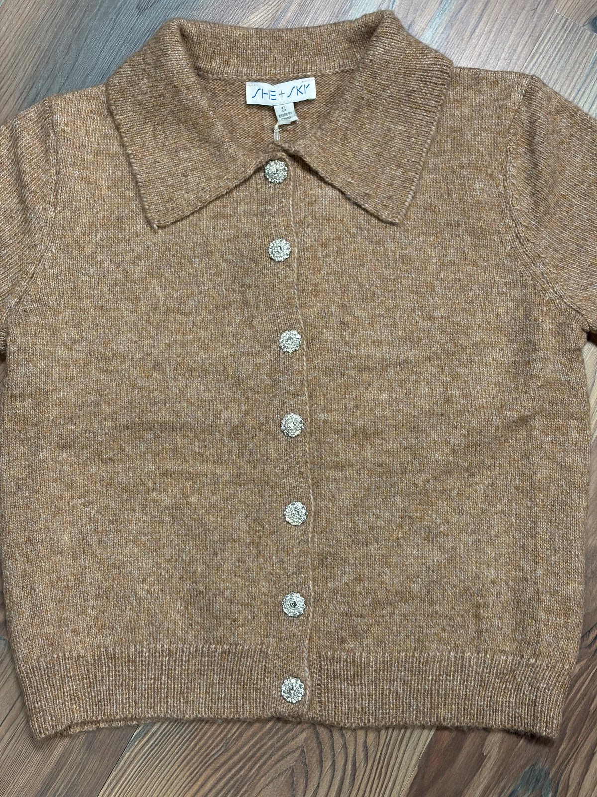 Brown Stone Short Sleeve Cardi