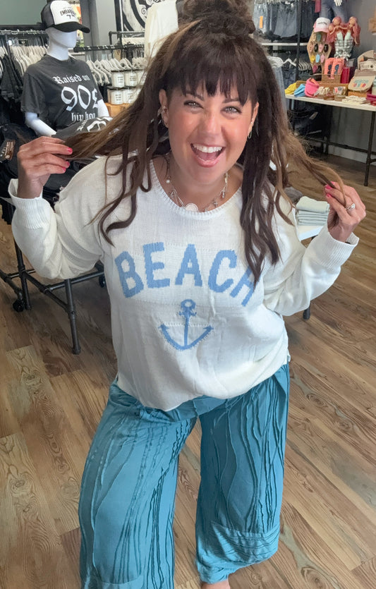 White Beach Anchor Knit