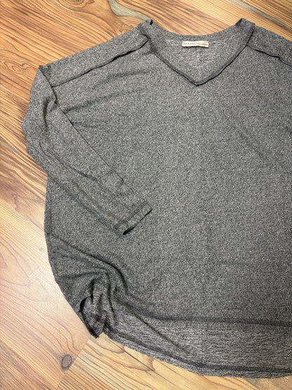 Washed Black Softy Hacci Long Sleeve