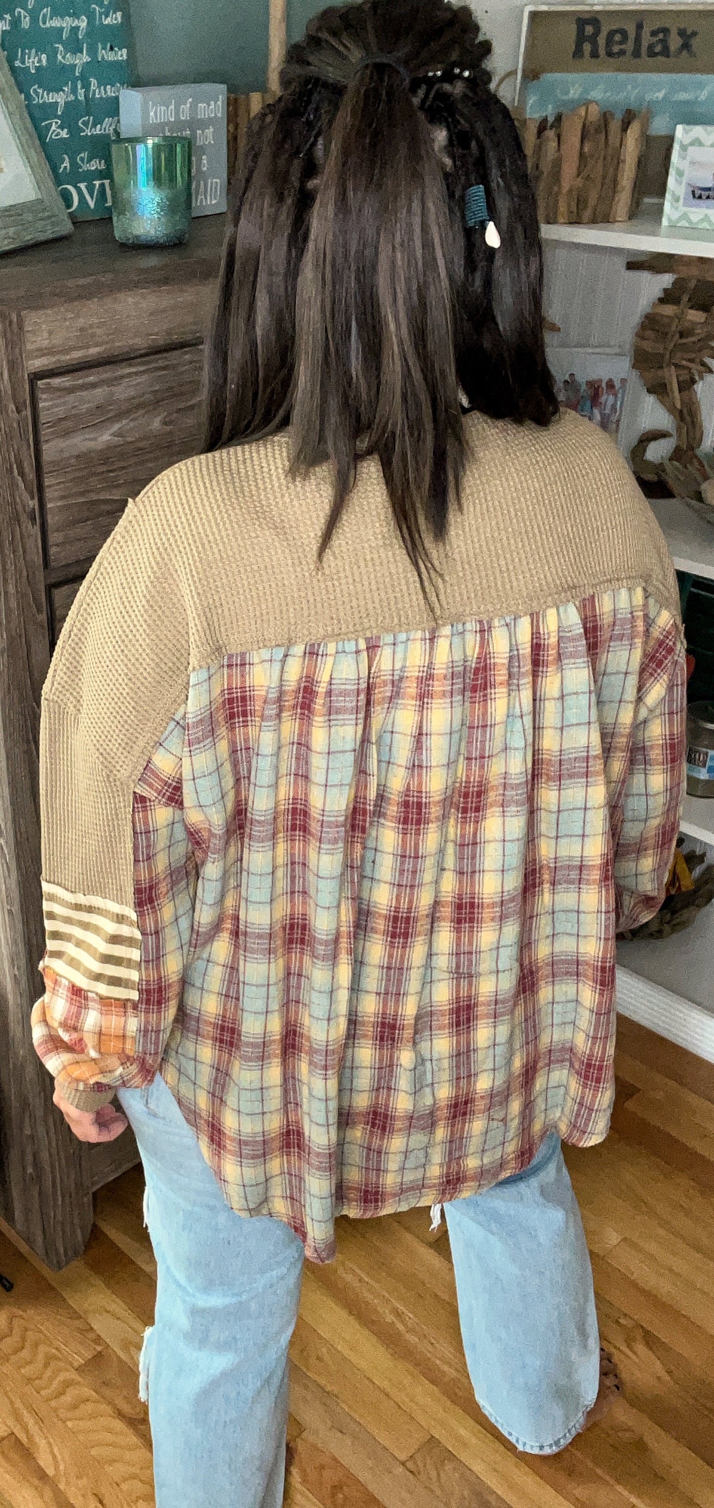 Olive Khaki Plaid Mix Thermal