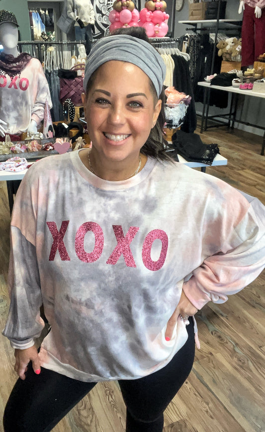 XOXO Tie Dye Long Sleeve Top