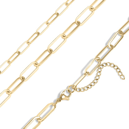 18K Gold Paperclip Chain Necklace