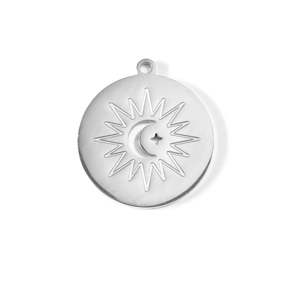 18K Gold PVD Stainless Steel Sun + Moon Charm