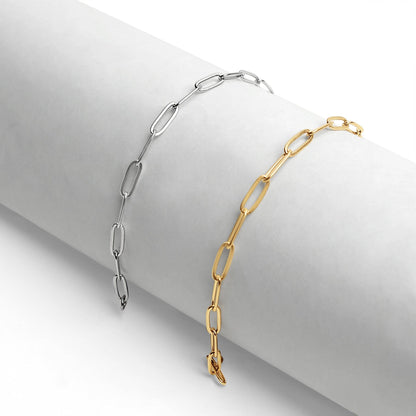 Stainless Steel Paperclip Chain Bracelet