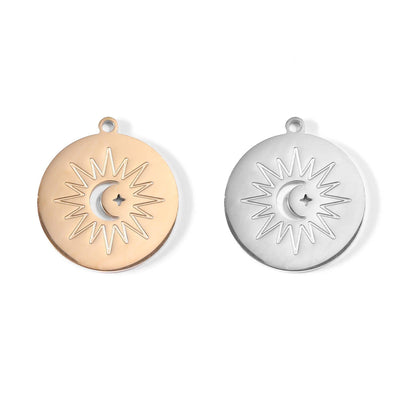 18K Gold PVD Stainless Steel Sun + Moon Charm