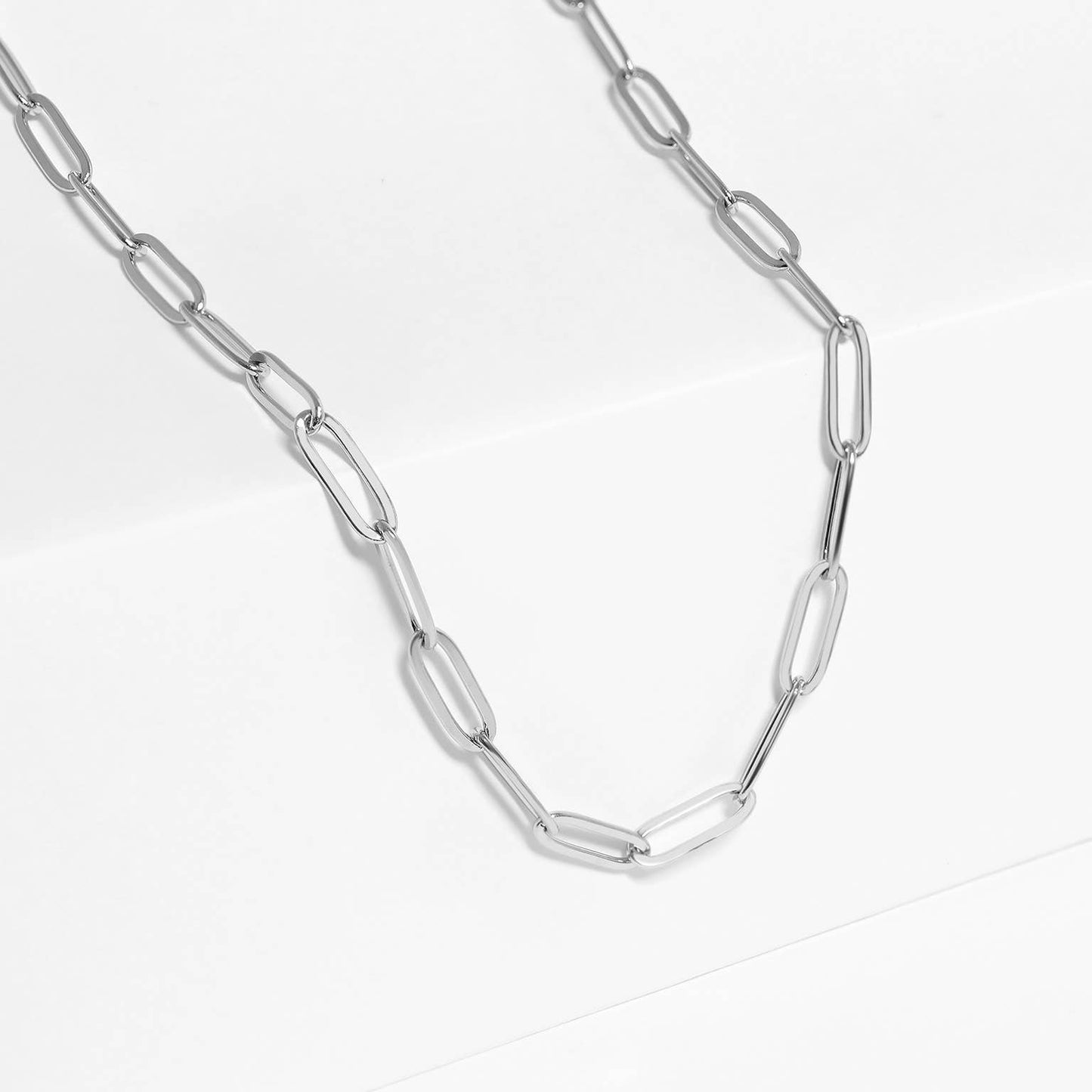 Stainless Steel Paperclip Chain Necklace