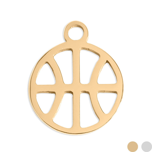 18K Gold PVD Stainless Steel Basketball Charm