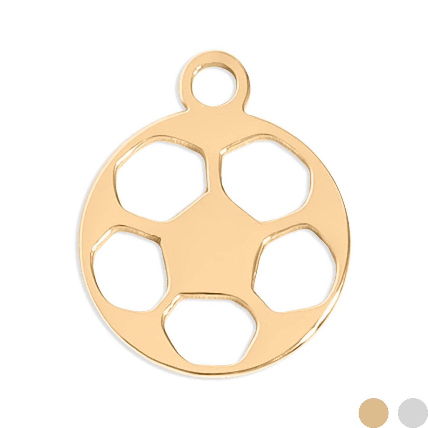 18K Gold PVD Stainless Steel Soccer Ball Charm