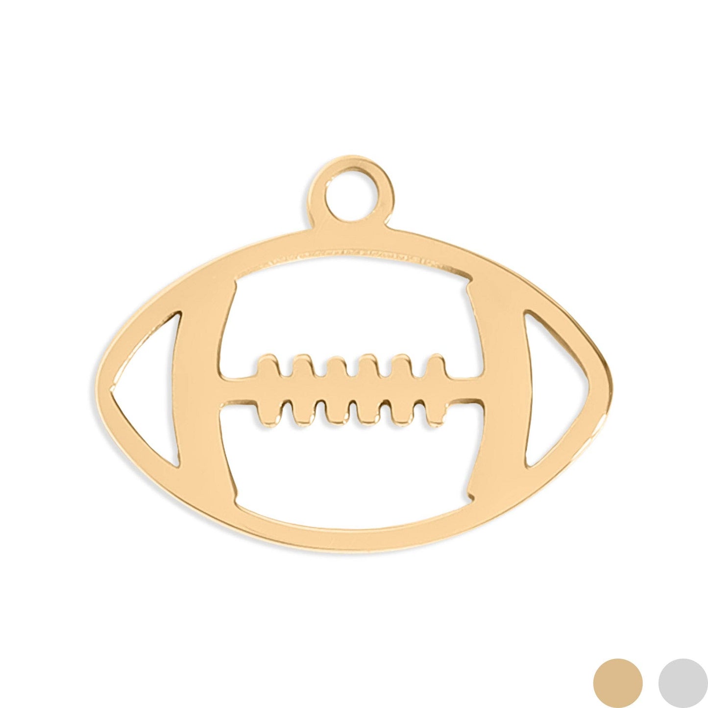 18K Gold PVD Stainless Steel Football Charm