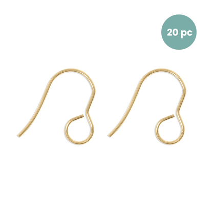 20pc 18K Gold PVD Stainless Steel Wire Earring Hooks