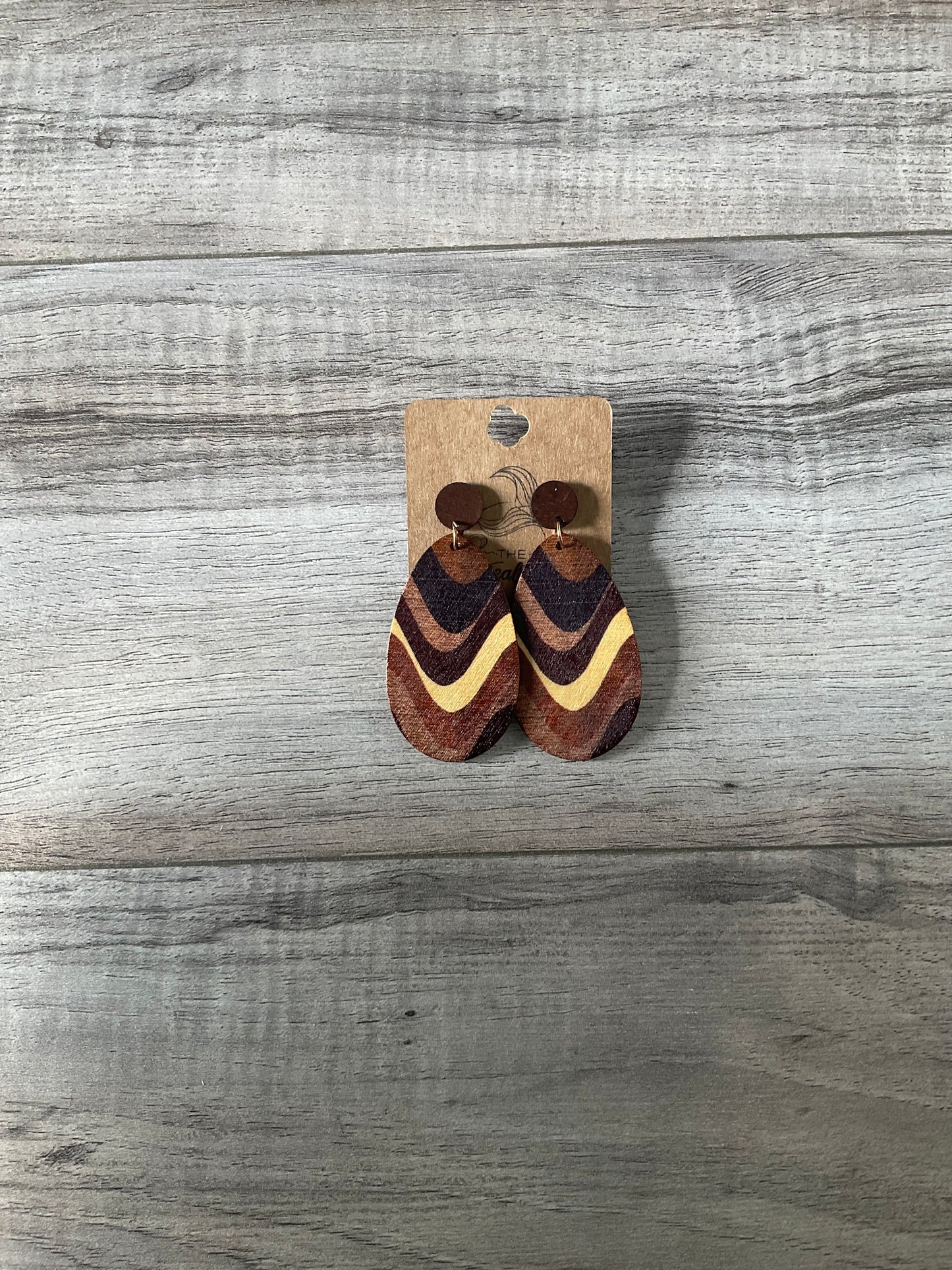 Wooden Abstract Dangle Earrings