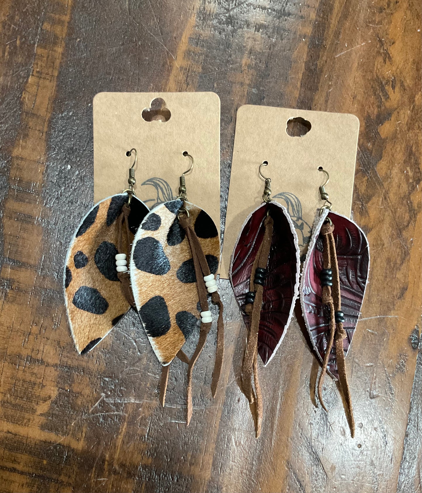 Fringe Leaf Dangle Earrings